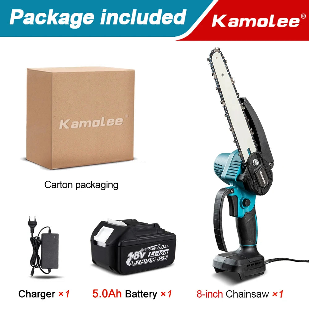Kamolee Brushless Electric Chainsaw Mini Wood Cutter Pruning