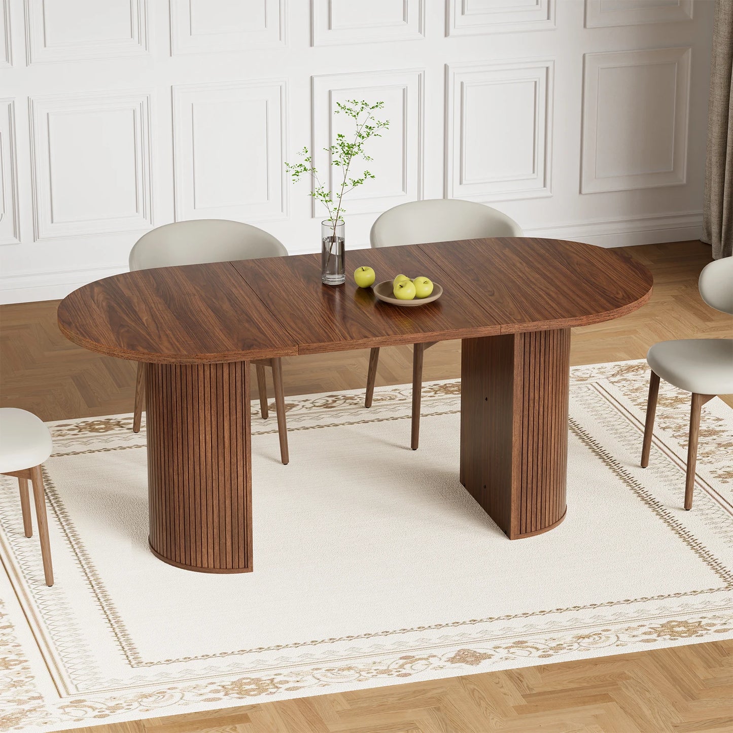 Wooden Oval Dining Table For Six To Eight With Finish