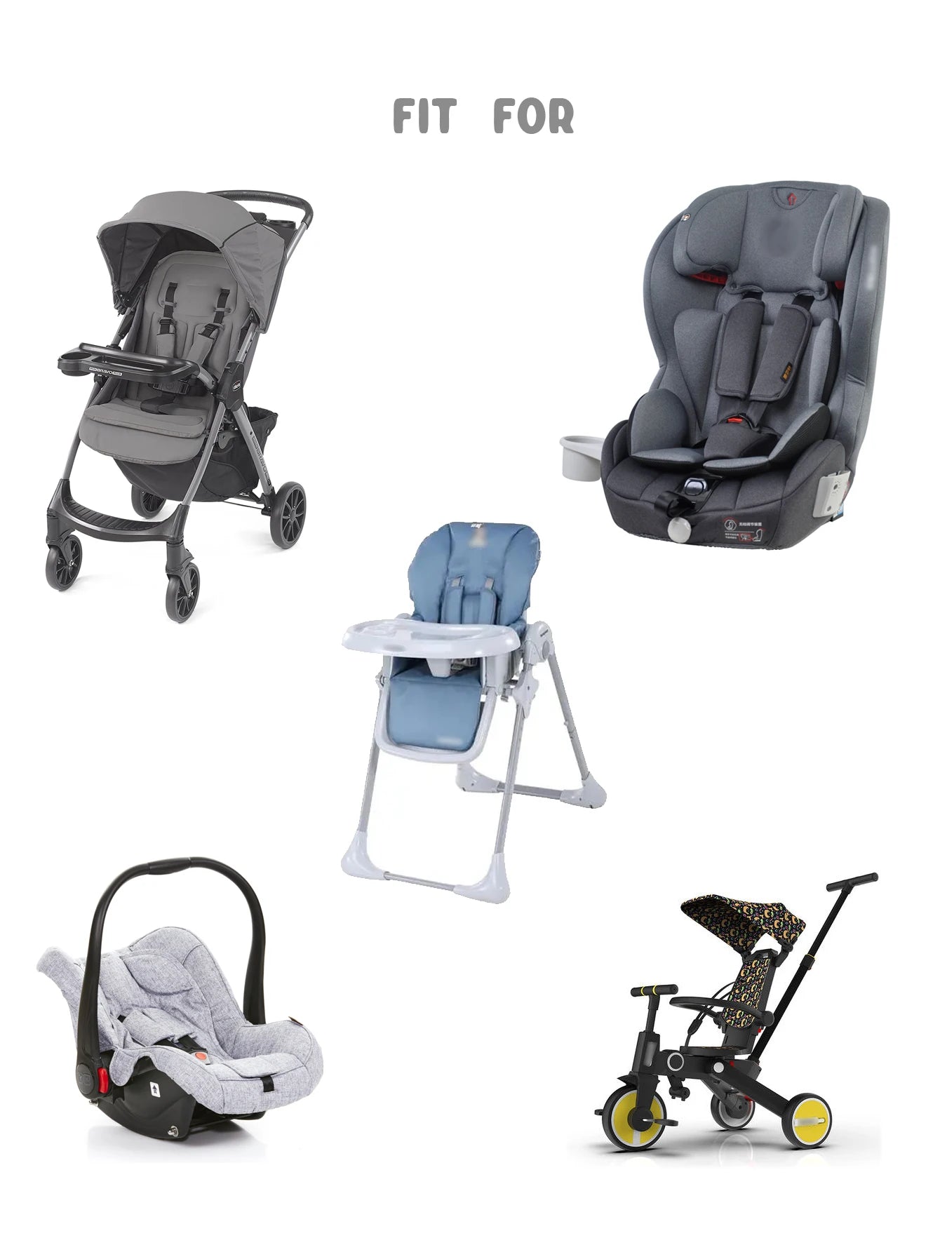 Baby Stroller Seat Cushion Thickened Cotton Breathable Liner