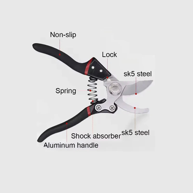 Garden Pruning Shears With SK5 Steel Blades Orchard Trimmer