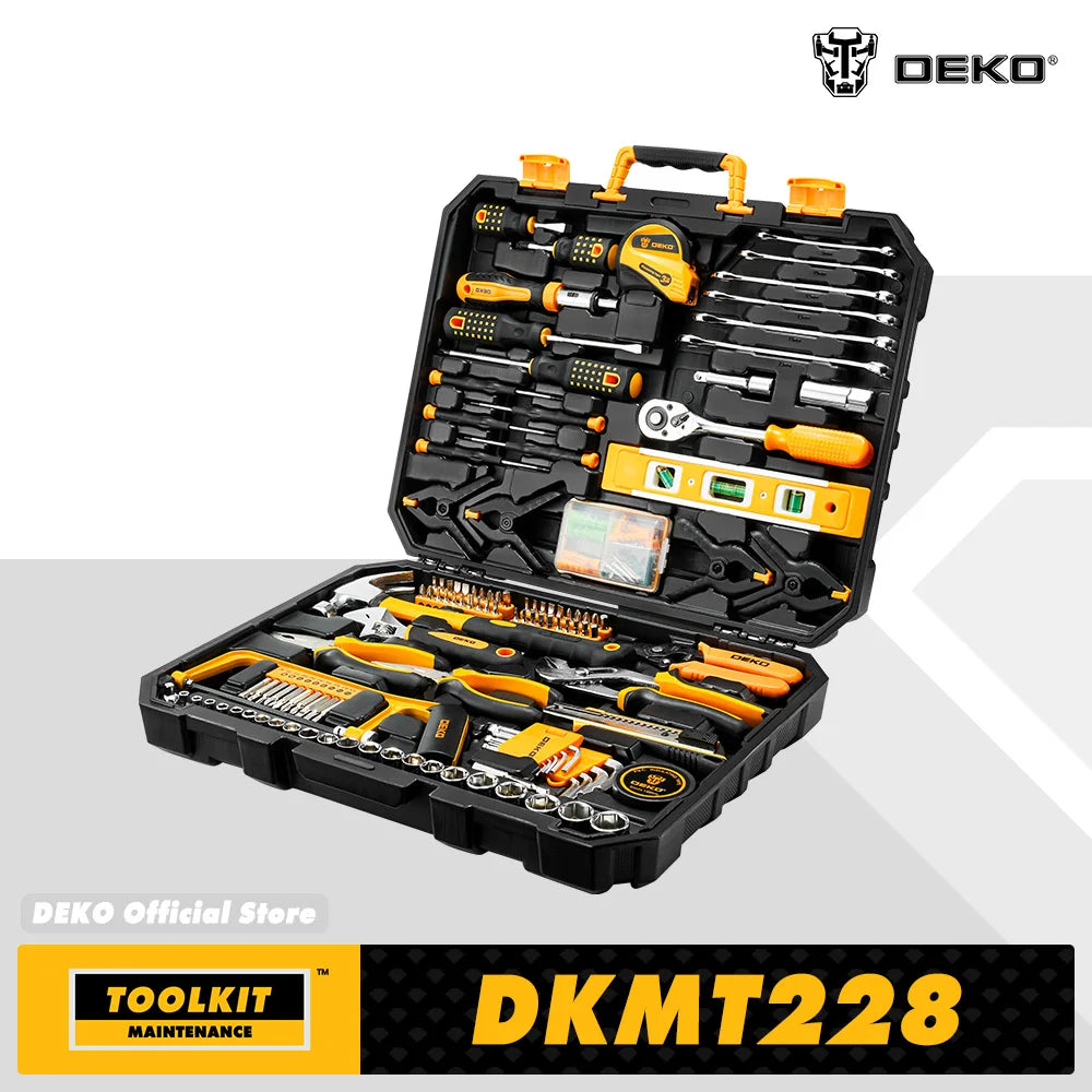 DEKOPRO 228Pcs Socket Wrench Auto Repair Tool Set Case