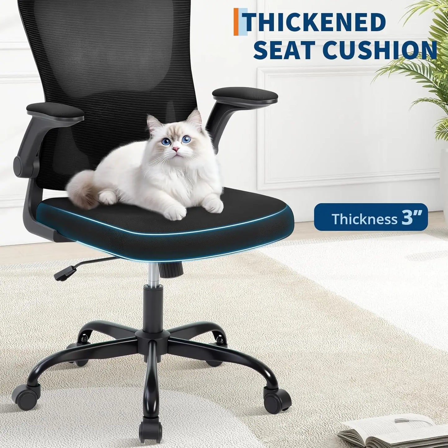HobbyLane Ergonomic High-Back Mesh Office Chair with Headrest Lumbar Support
