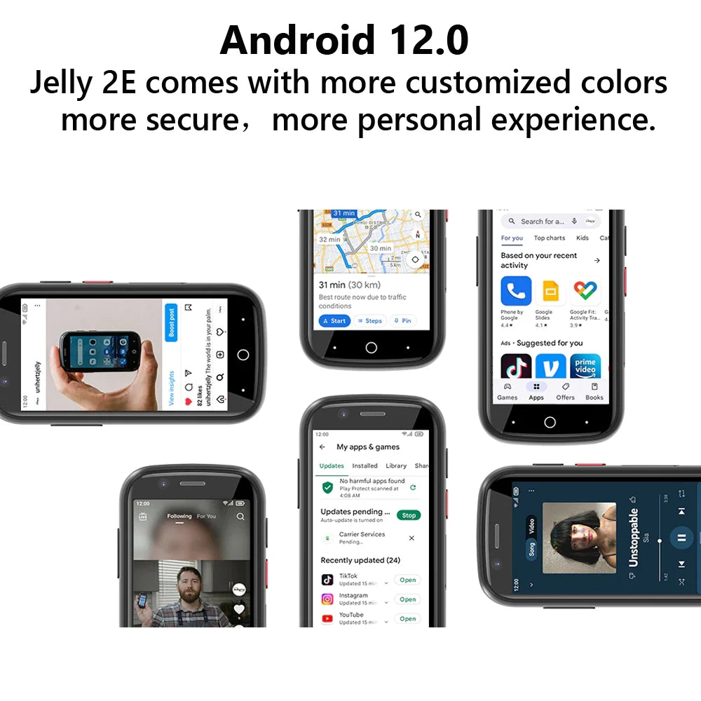 Unihertz Jelly 2E Unlocked 4GB 64GB Android 12 Smartphone