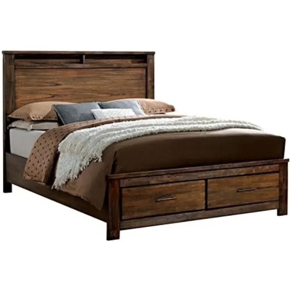 Traditional Oak Finish 6 Piece Bedroom Set Easy Assembly