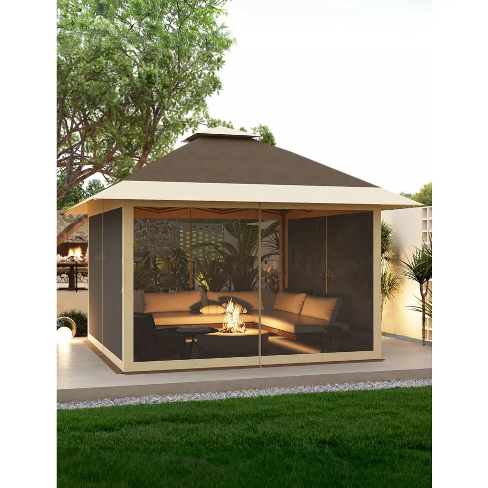 XIAOLANG Instant Pop Up Gazebo Shelter With Mosquito Netting