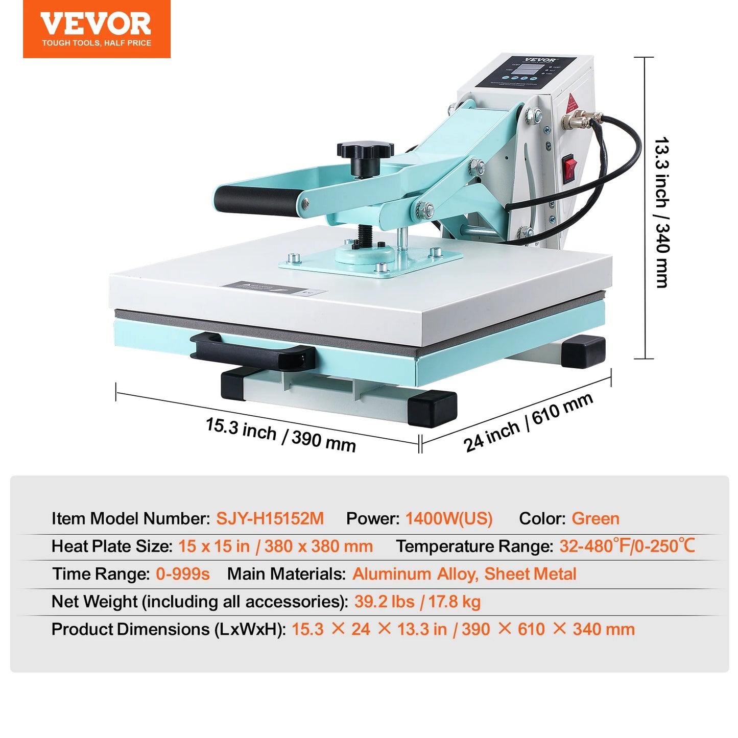 SucceBuy Heat Press Machine With Slide-Out Tray And Fast Heating