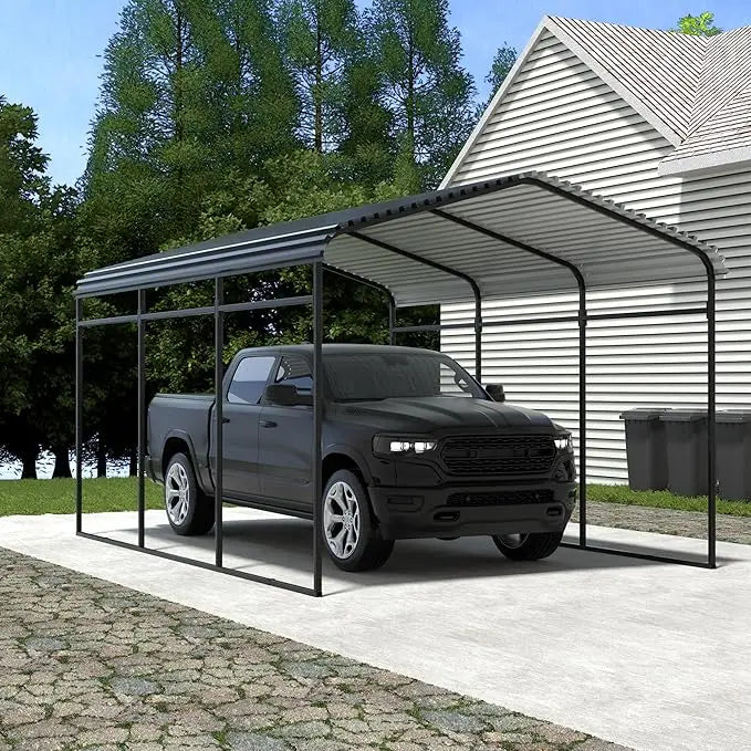 Metal Carport Canopy With Galvanized Steel Frame And Roof