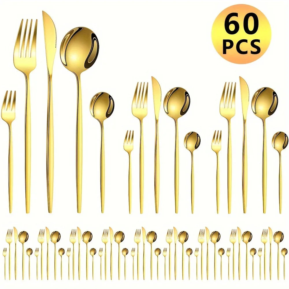 Stainless Steel Cutlery Set Mirror Polished Dishwasher Safe