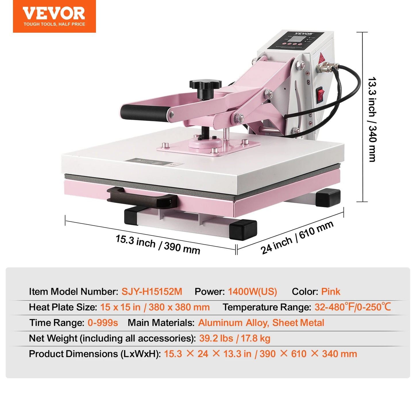 SucceBuy Heat Press Machine With Slide-Out Tray And Fast Heating