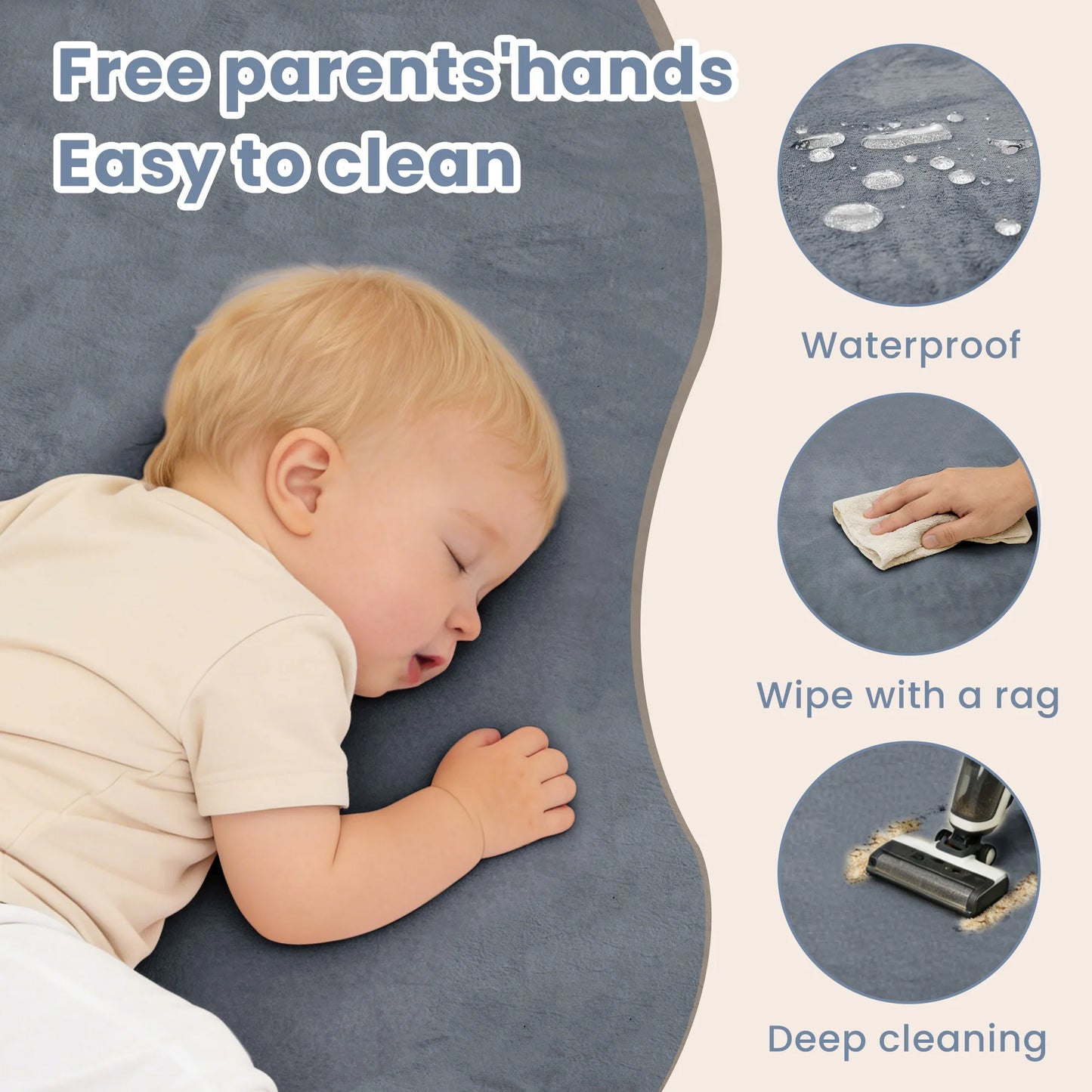 Huloo Sleep Memory Foam Baby Play Mat Tummy Time Rug