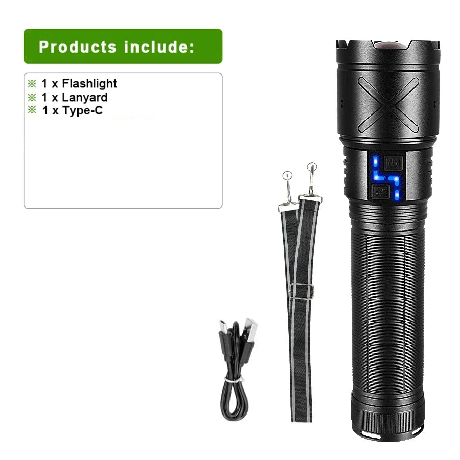 Ultra Bright USB Rechargeable LED Flashlight with Zoom Focus
