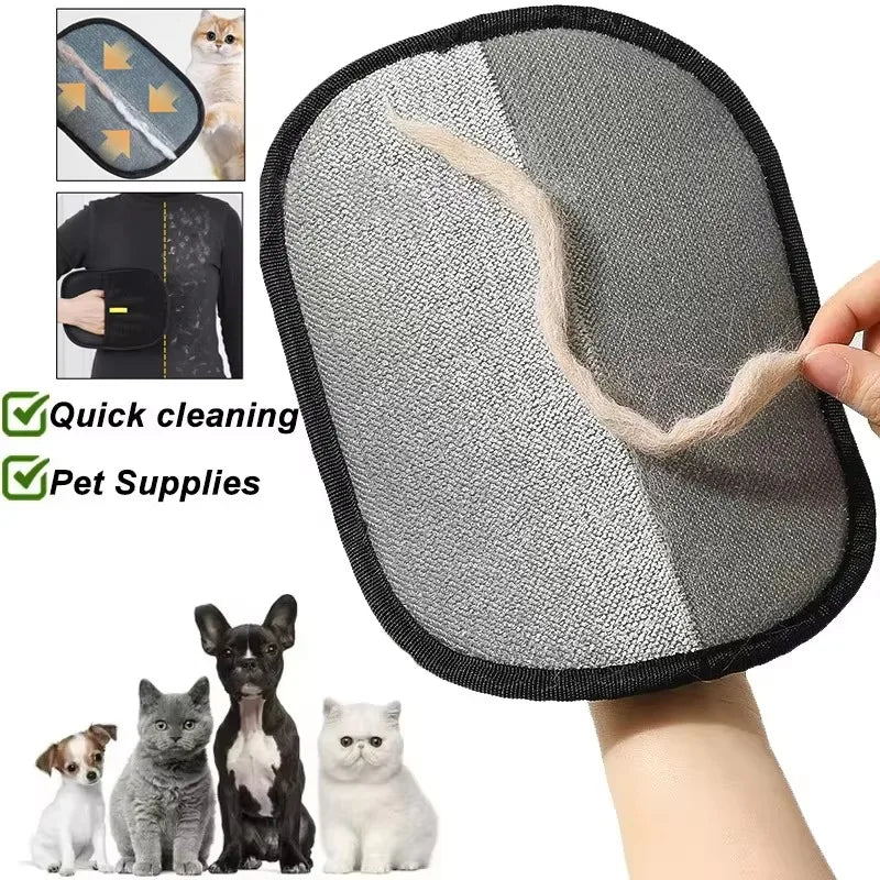 Pet Hair Removal Gloves Reusable Double Sided Grooming Mitts