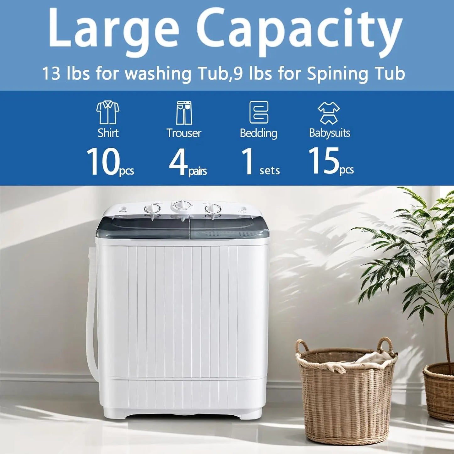 Portable Washer And Dryer Combo Fully Automatic With Five Modes