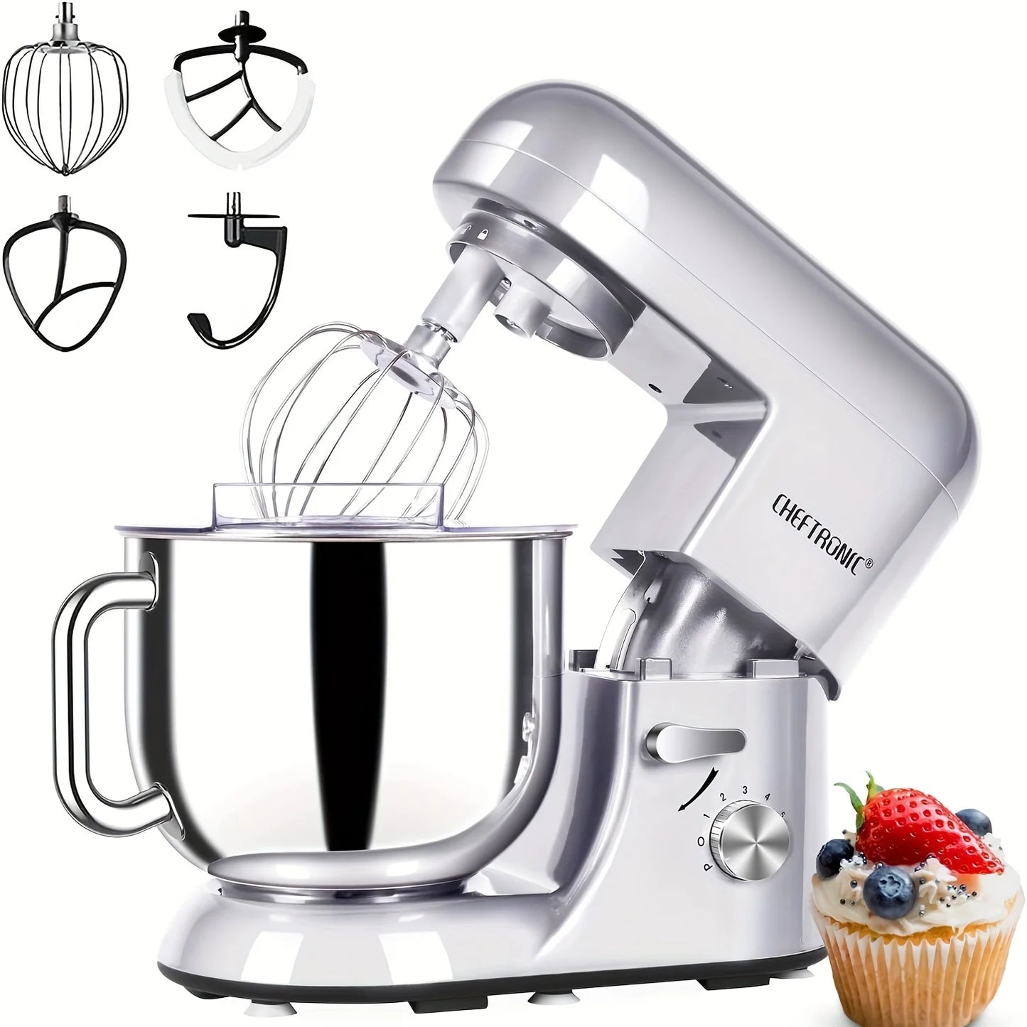 Cheftronic Stand Mixer 650W Tilt-Head 6-Speed With Accessories