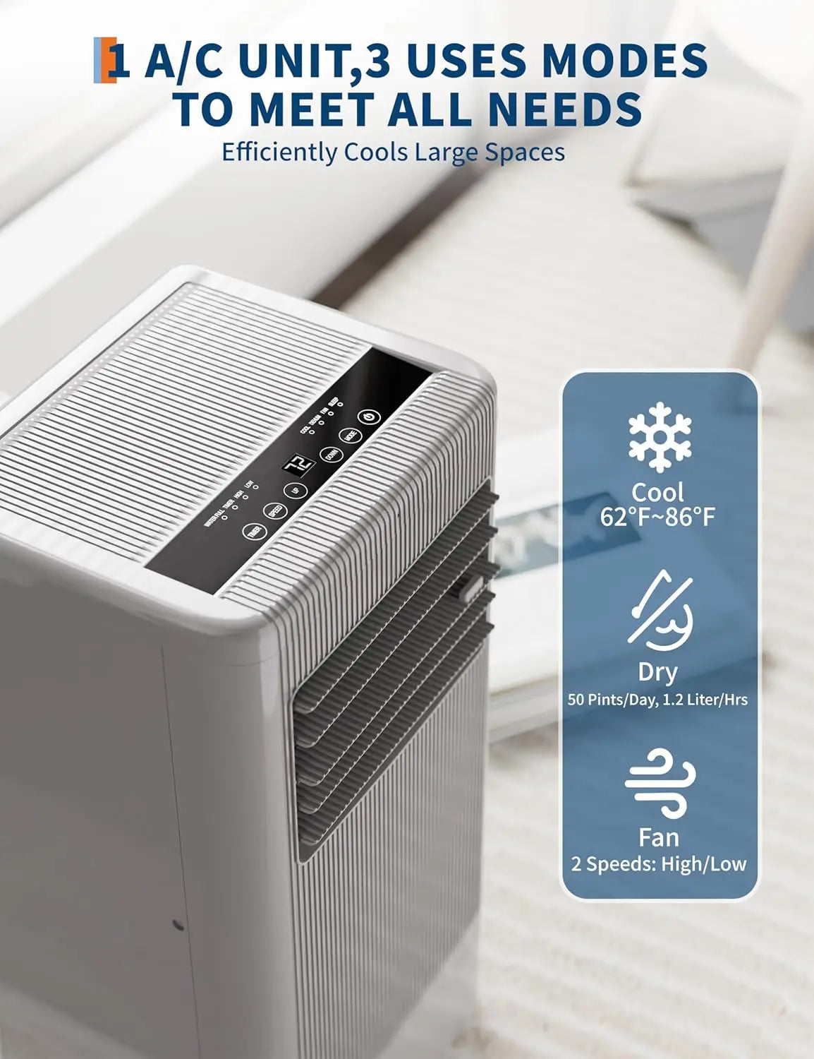 Acekool Smart Portable Air Conditioner With Dehumidifier And Fan