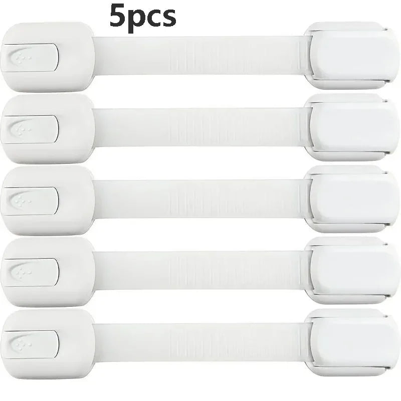 Baby Safety Locks for Cabinets and Drawers Adhesive Latch Straps