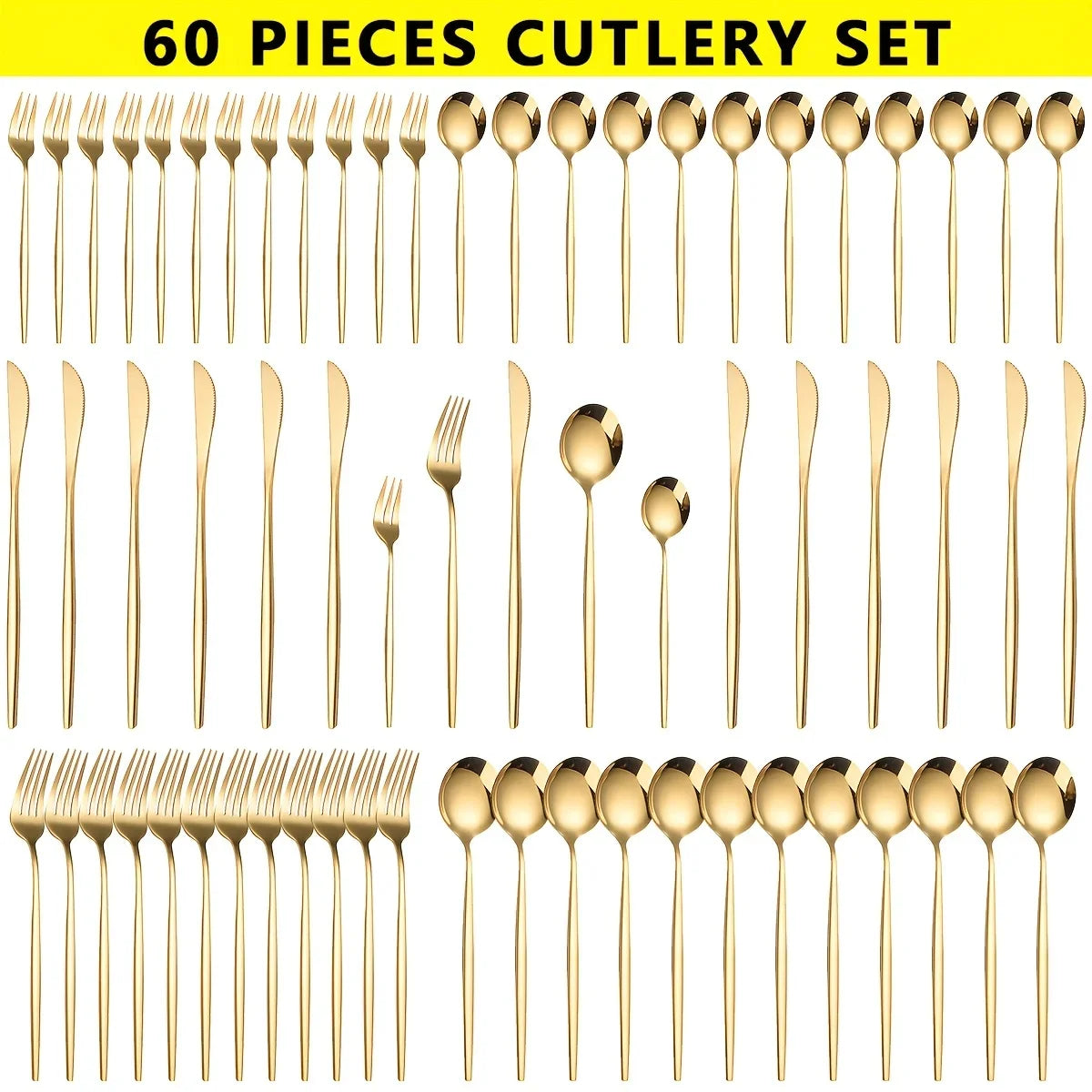 Stainless Steel Cutlery Set Mirror Polished Dishwasher Safe