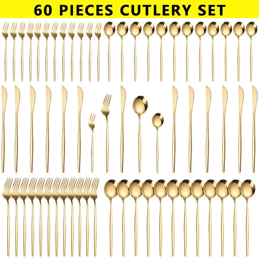 Stainless Steel Cutlery Set Mirror Polished Dishwasher Safe