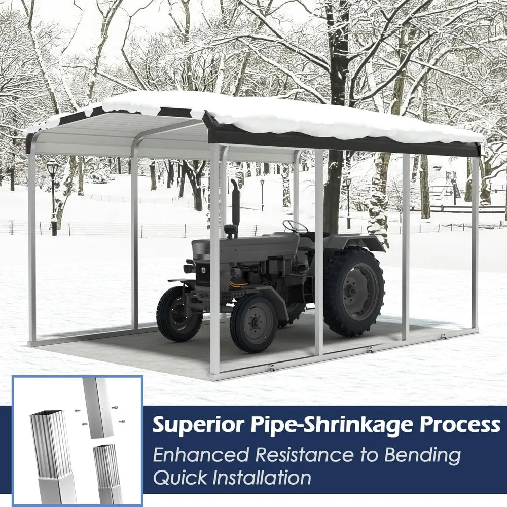 Metal Carport Canopy With Galvanized Steel Frame And Roof