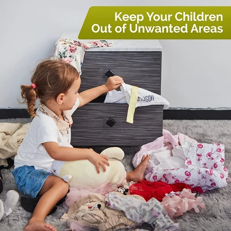 Baby Safety Locks for Cabinets and Drawers Adhesive Latch Straps
