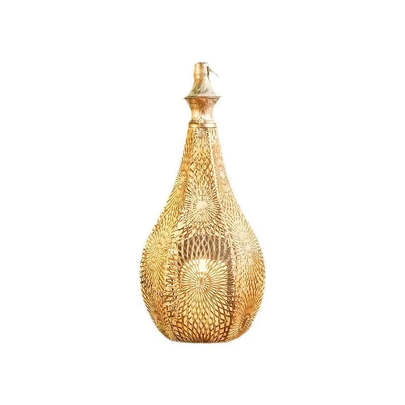 Elegant Metal Lantern Candle Holder Vintage Tea Light Hanging Lantern Home Decor
