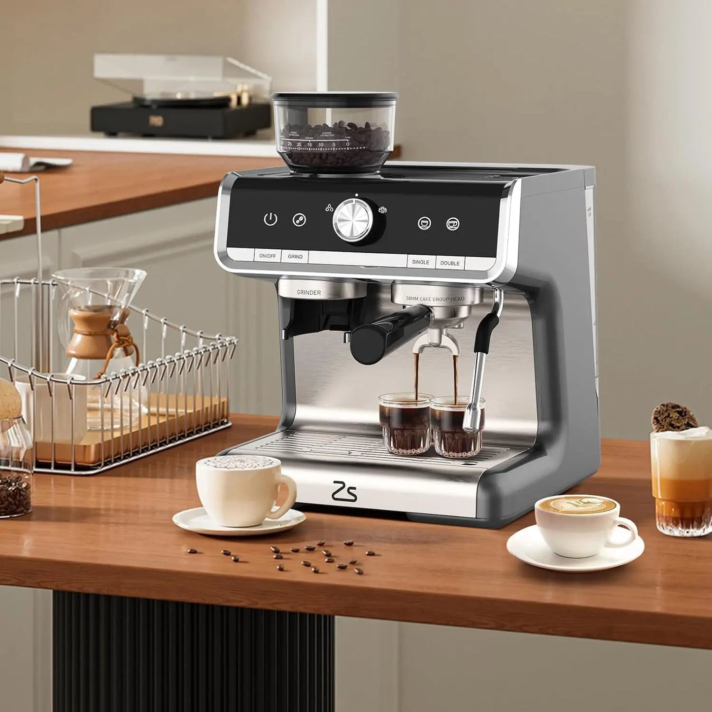 Acekool 20 Bar Semi Automatic Espresso Machine With Grinder