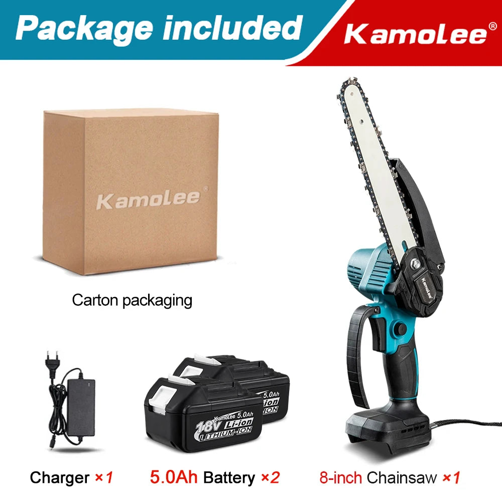 Kamolee Brushless Electric Chainsaw Mini Wood Cutter Pruning