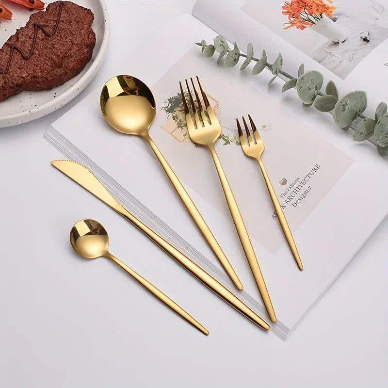 Stainless Steel Cutlery Set Mirror Polished Dishwasher Safe