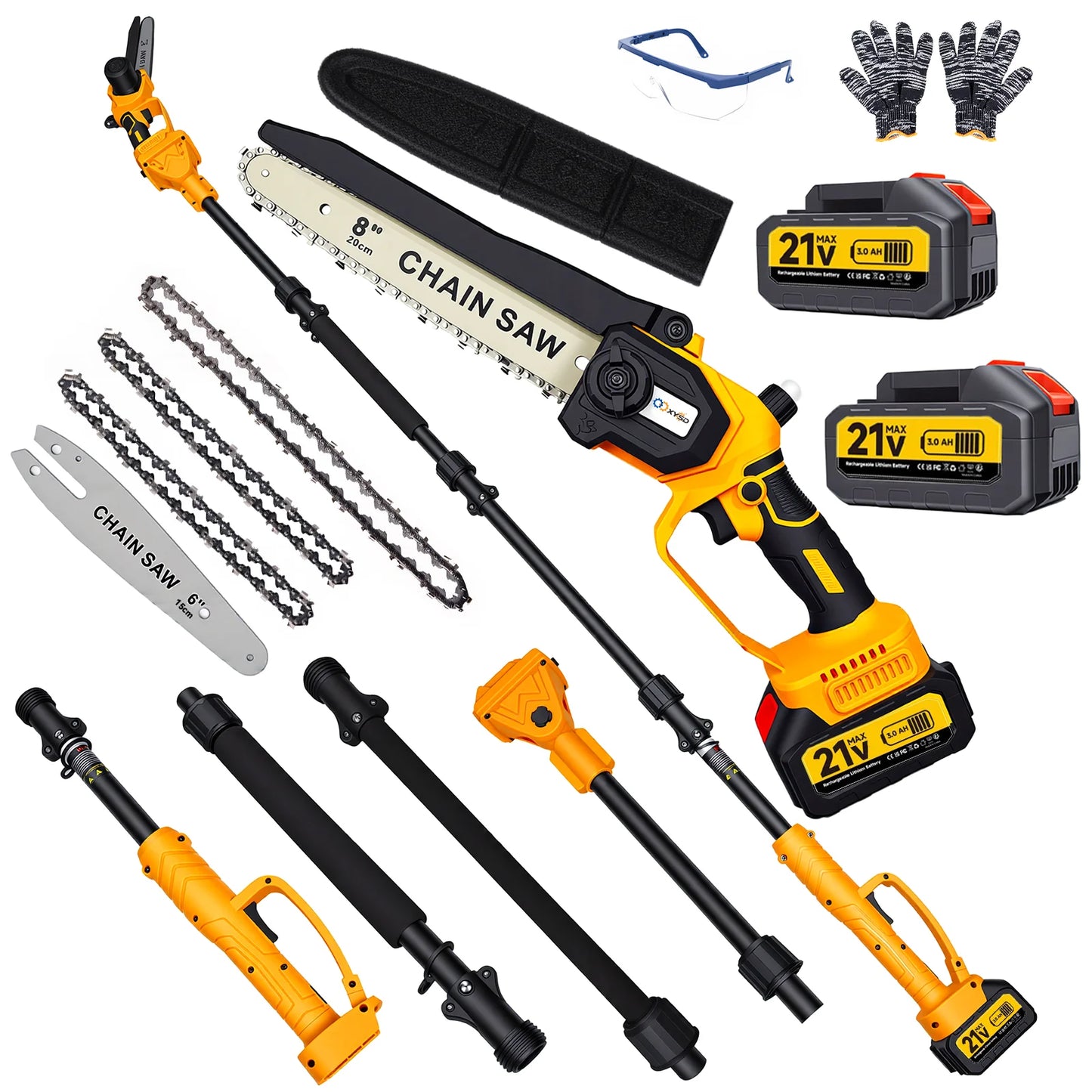 2-In-1 Electric Pole Saws With Extension Pole For Wood Cutting