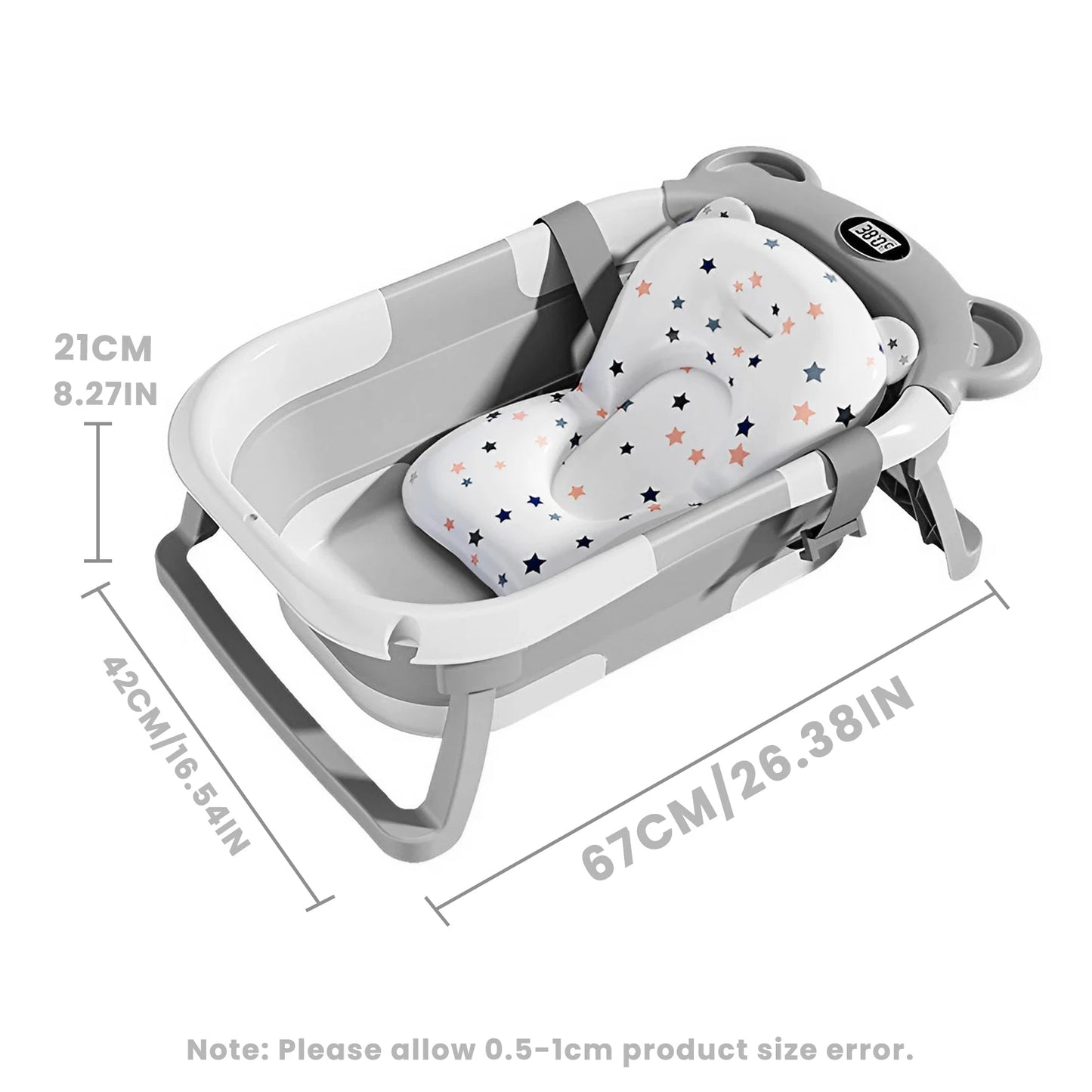 Portable Travel Baby Bathtub Collapsible With Thermometer And Drain