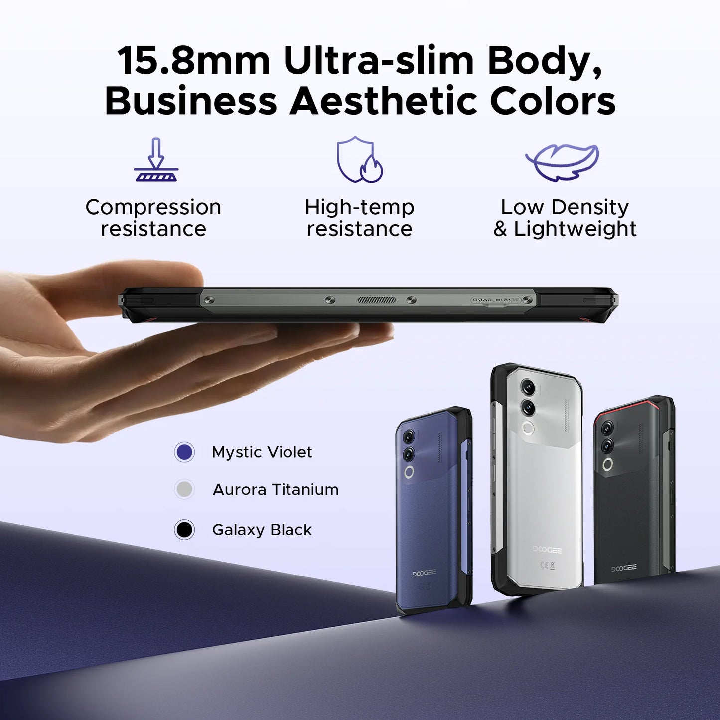 DOOGEE Blade20 Rugged Smartphone 6.6 Inch Display 10300mAh Battery NFC AI Camera