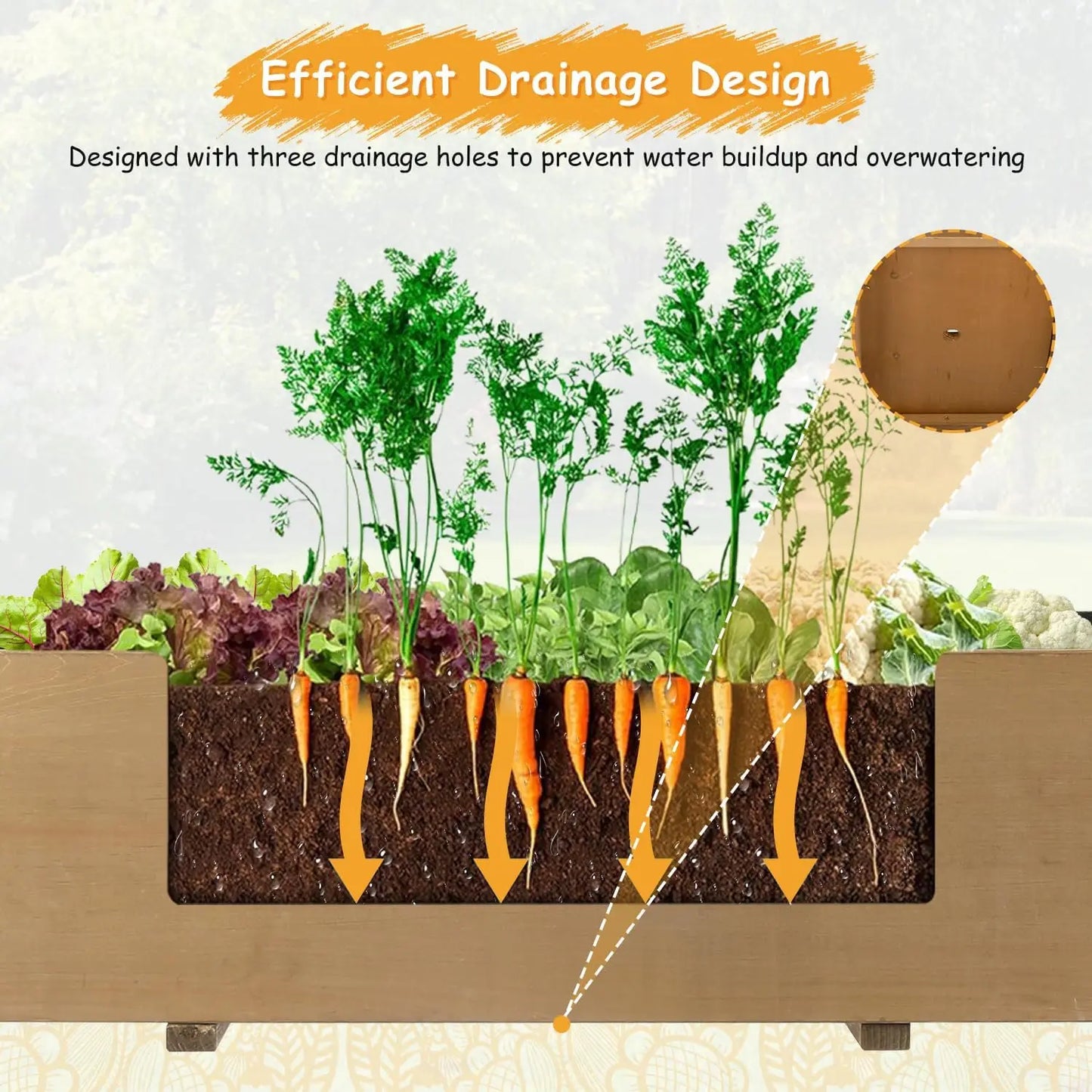 PetsCosset Raised Garden Bed Wooden Planter Box With Legs