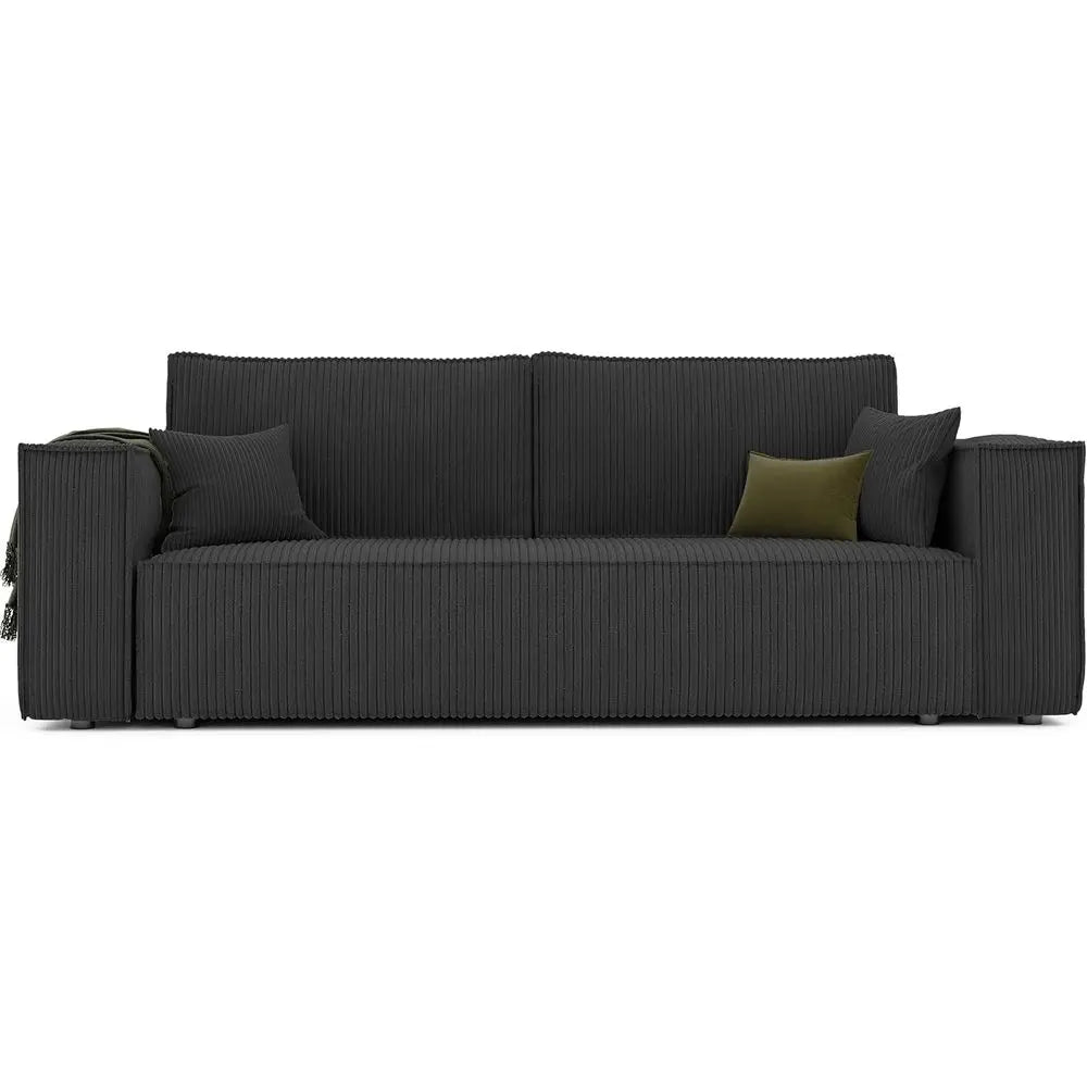 Three-Seater Corduroy Sofa Bed With Storage For Living Room