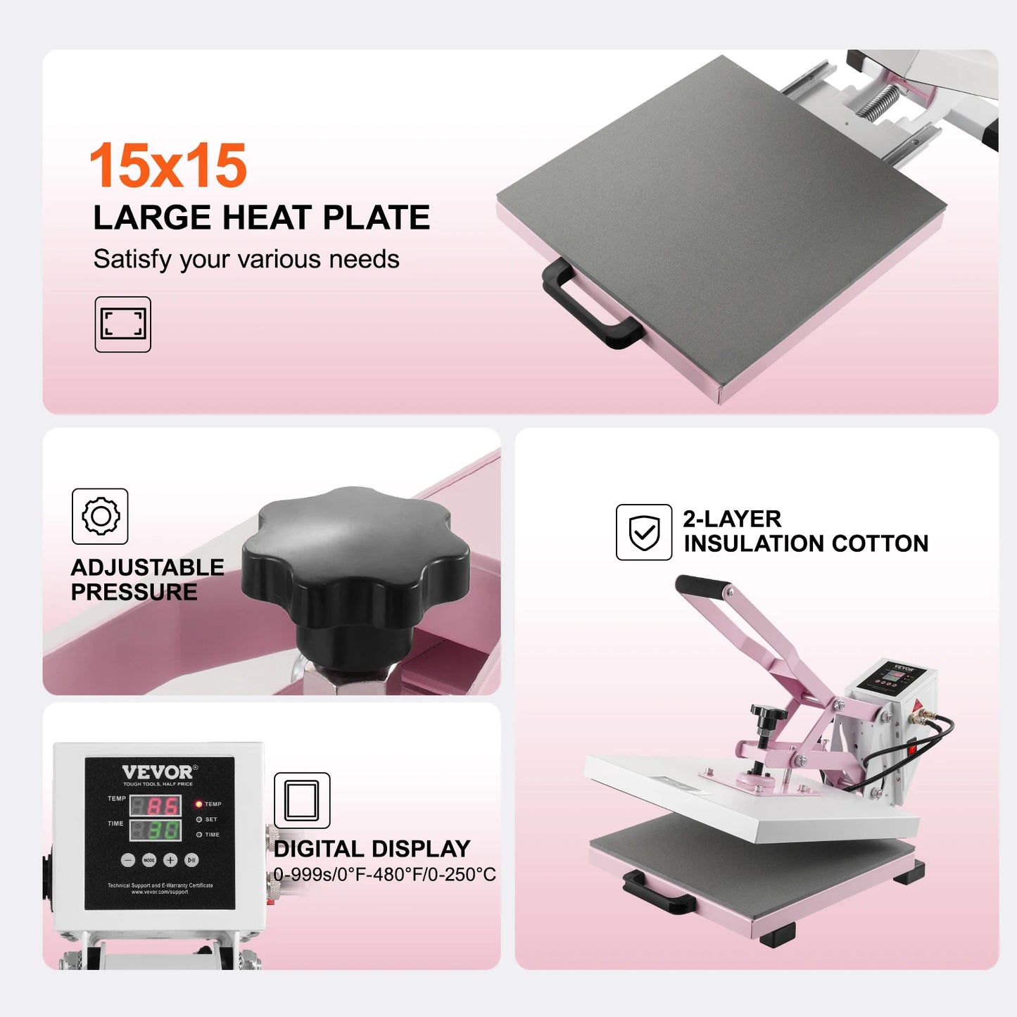SucceBuy Heat Press Machine With Slide-Out Tray And Fast Heating