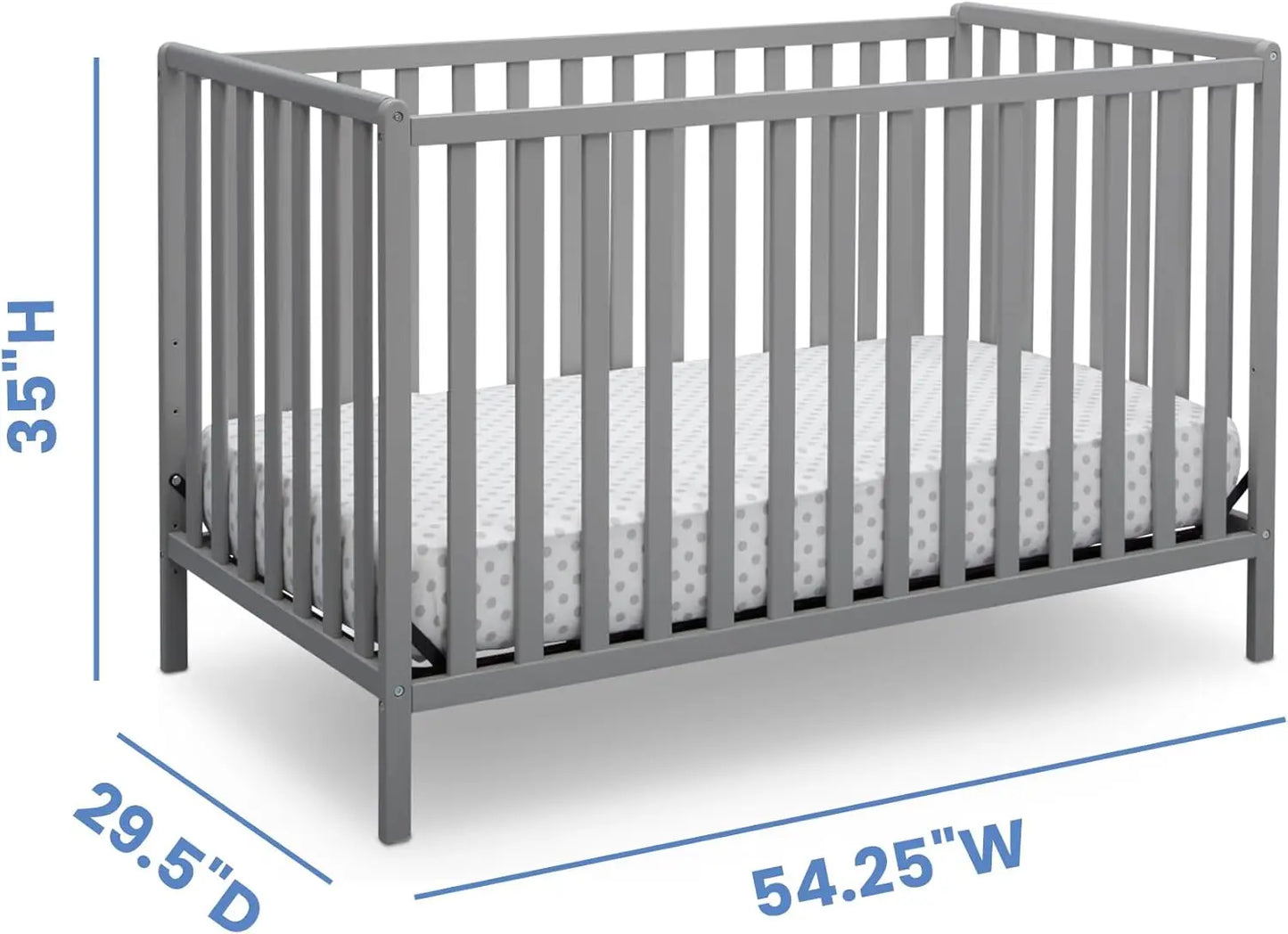 4-In-1 Convertible Crib Greenguard Gold Certified Toddler Bed Conversion