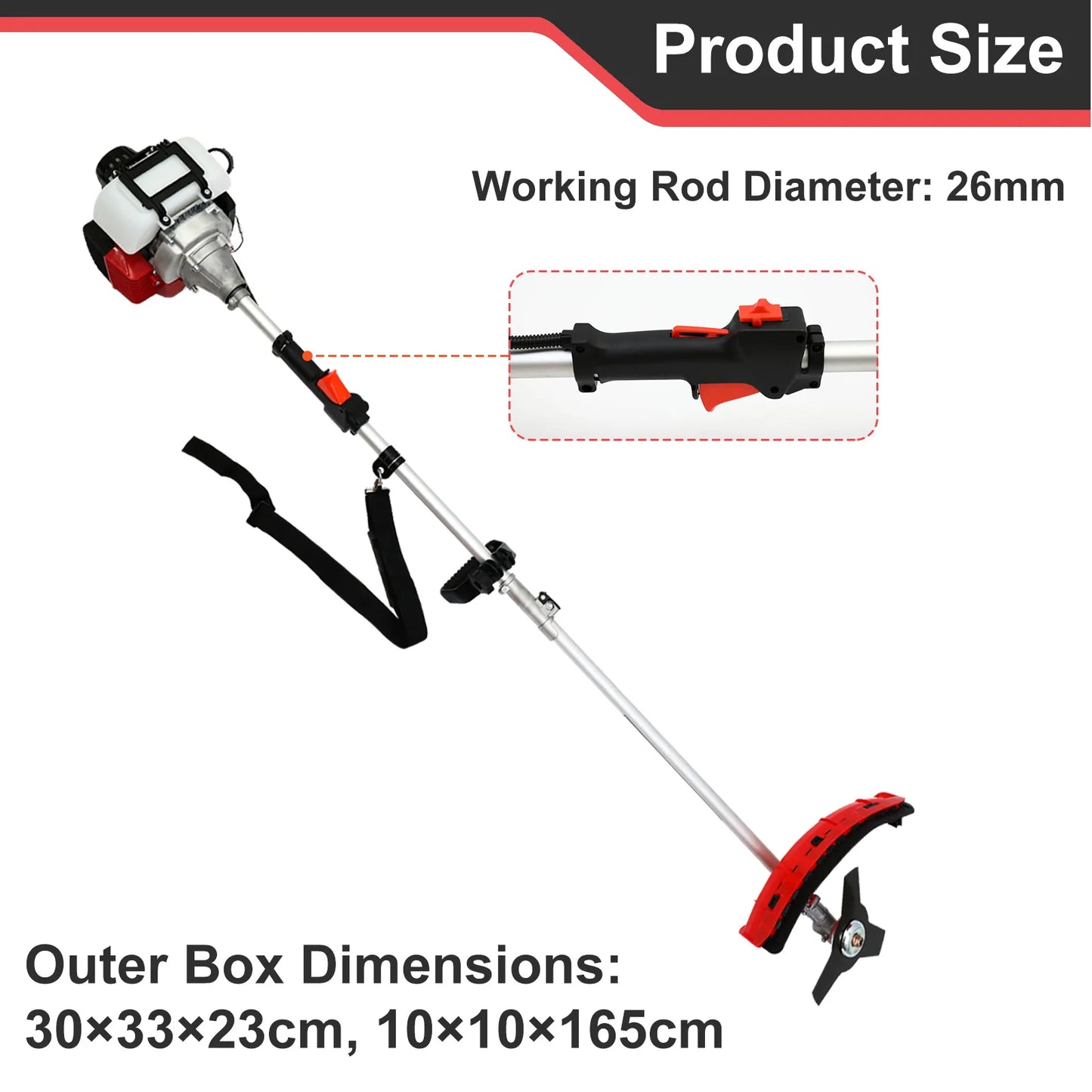 4-Stroke Gas Weed Eater 31cc Straight Shaft Trimmer