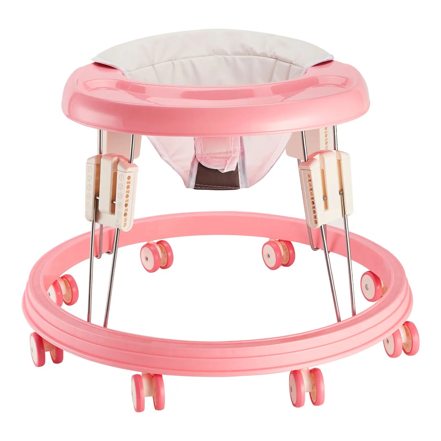Foldable Baby Walker With Anti Roll Over Brake 5 Level Height Adjustable