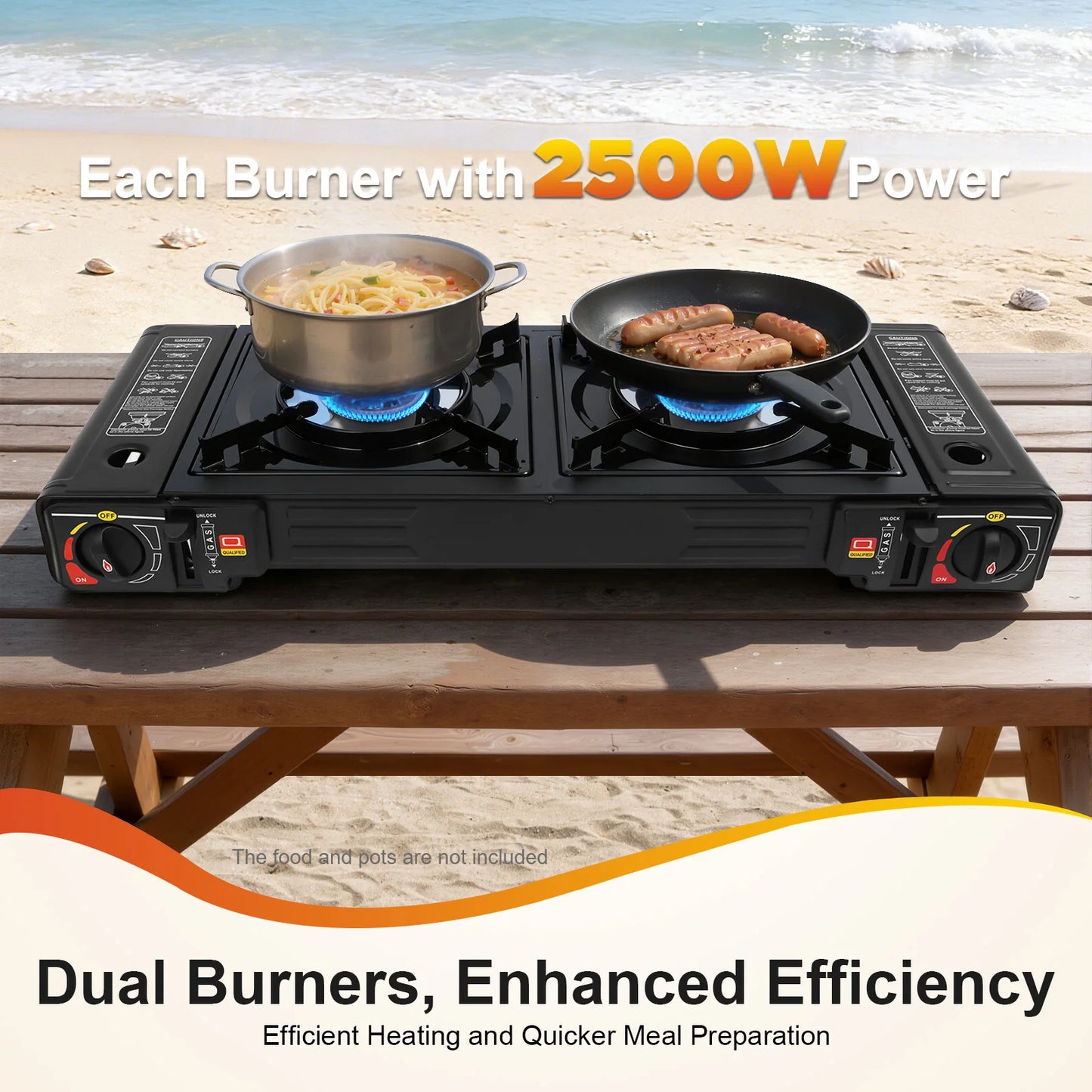 Portable 2500W Camping Stove With Baking Tray And Case
