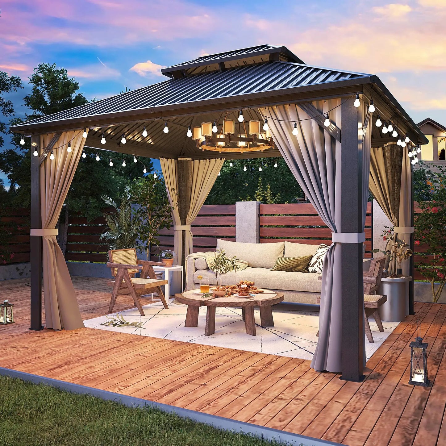 AirWire Gazebo Hardtop With Aluminum Frame And Galvanized Roof