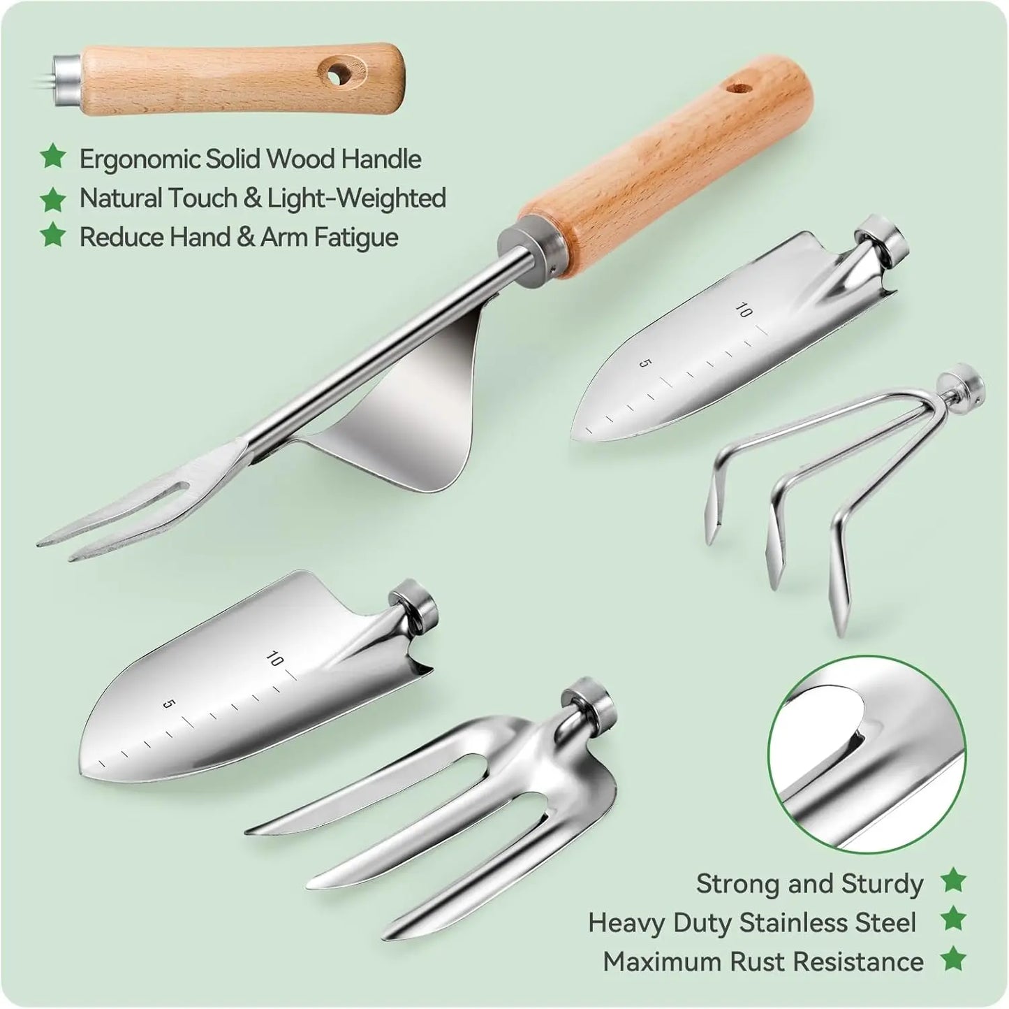 Heavy Duty Gardening Tool Set With Organizer Bag Rustproof Gift