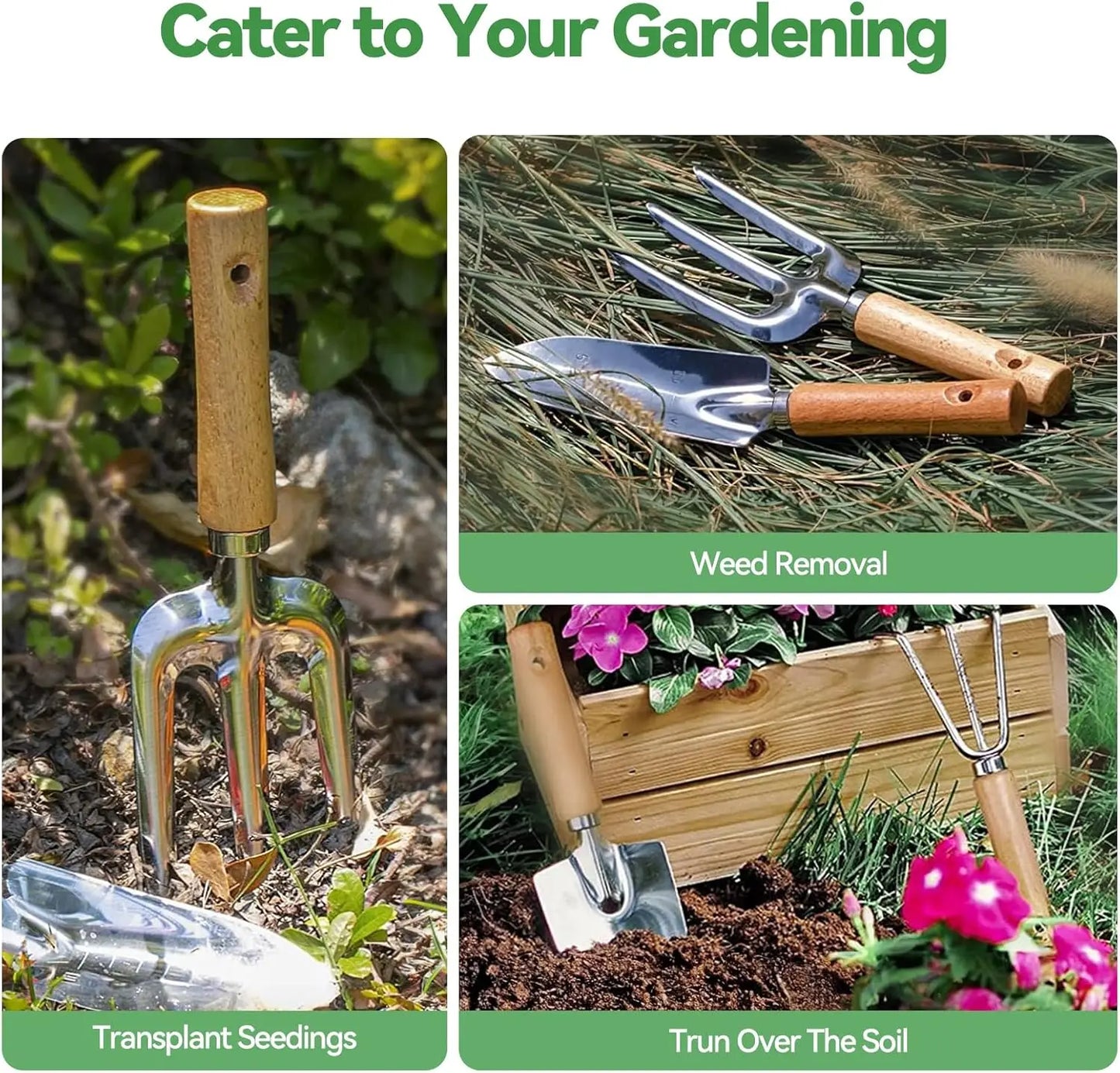 Heavy Duty Gardening Tool Set With Organizer Bag Rustproof Gift