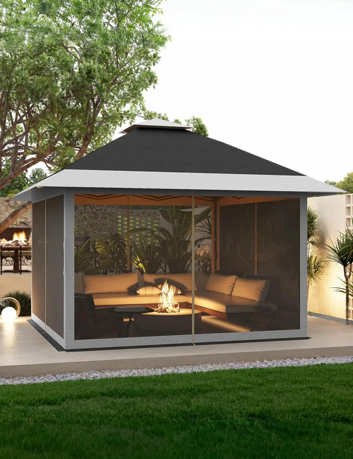 XIAOLANG Instant Pop Up Gazebo Shelter With Mosquito Netting