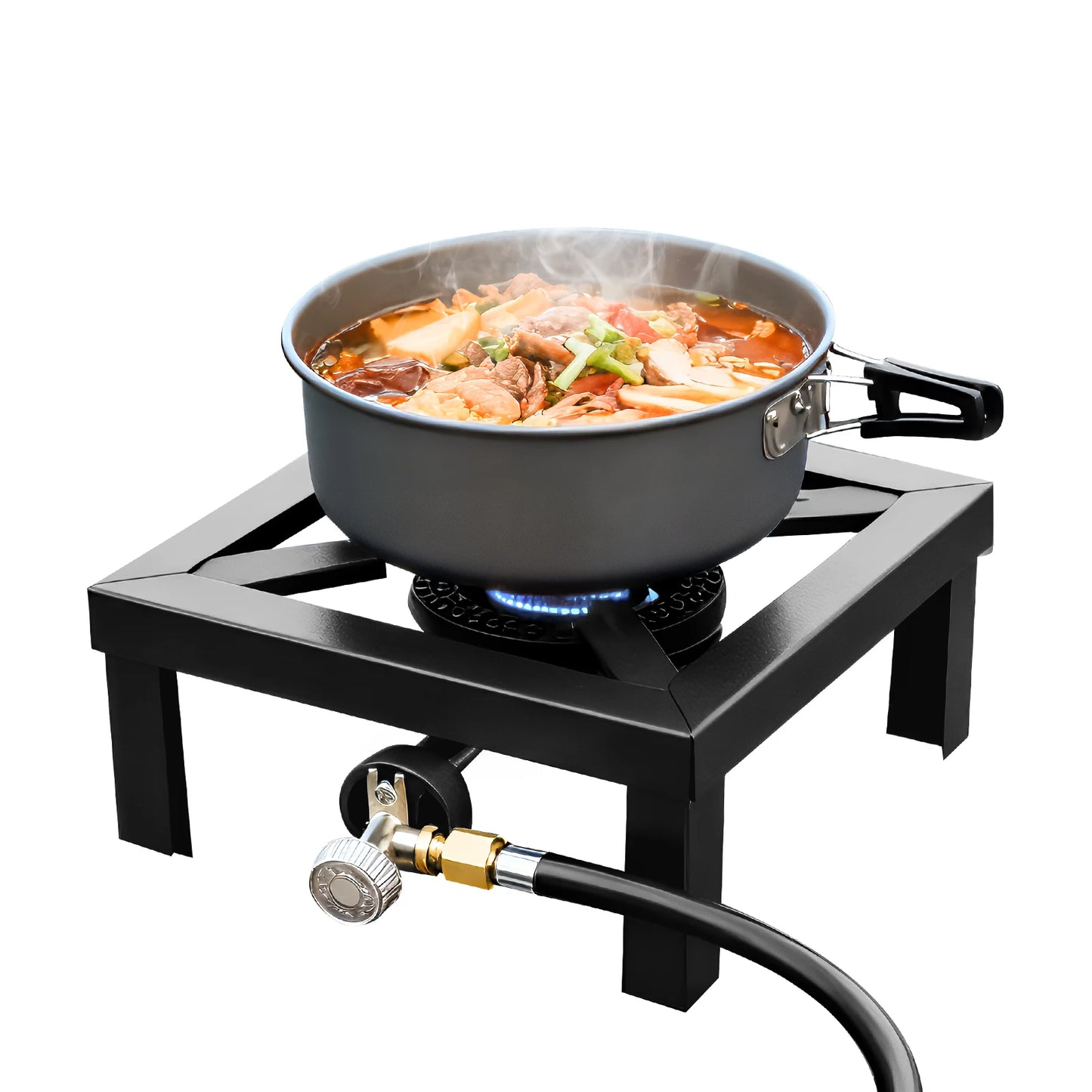 Portable Single Burner Outdoor Gas Stove With Adjustable Regulator Hose