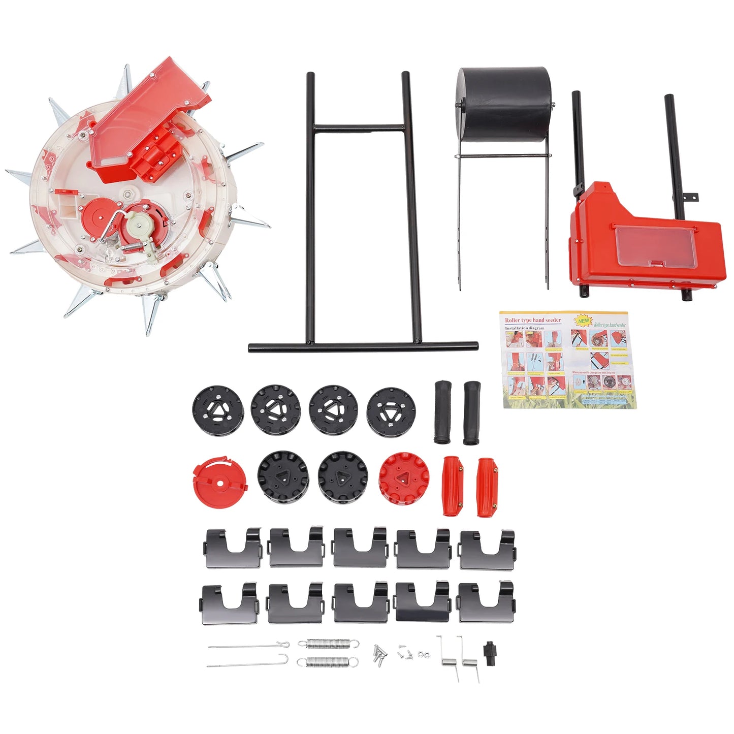 Manual Seeder Hand Push Garden Seeder With 10 Nozzles