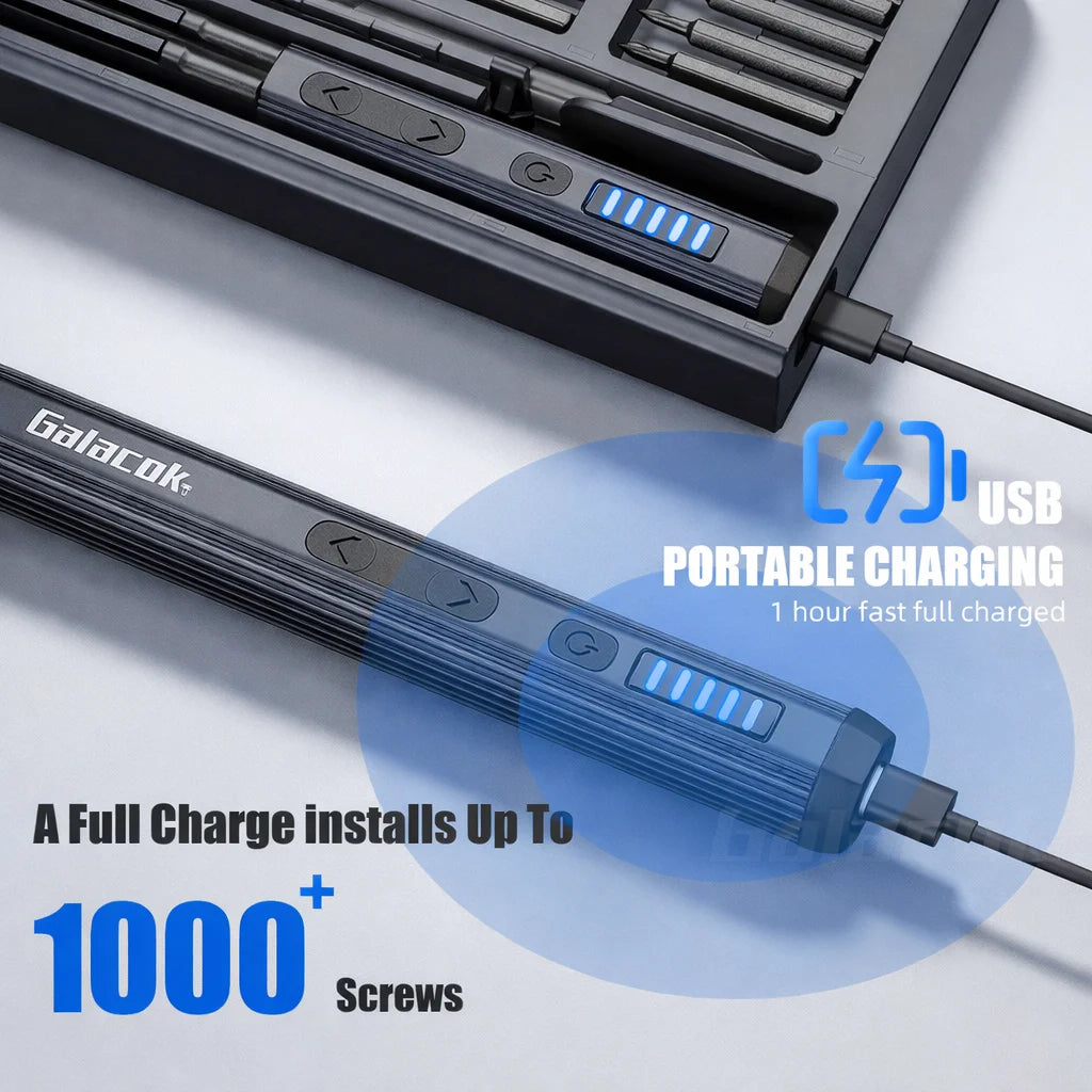 Galacok 68-In-1 Mini Electric Screwdriver Set With Magnetic Bits