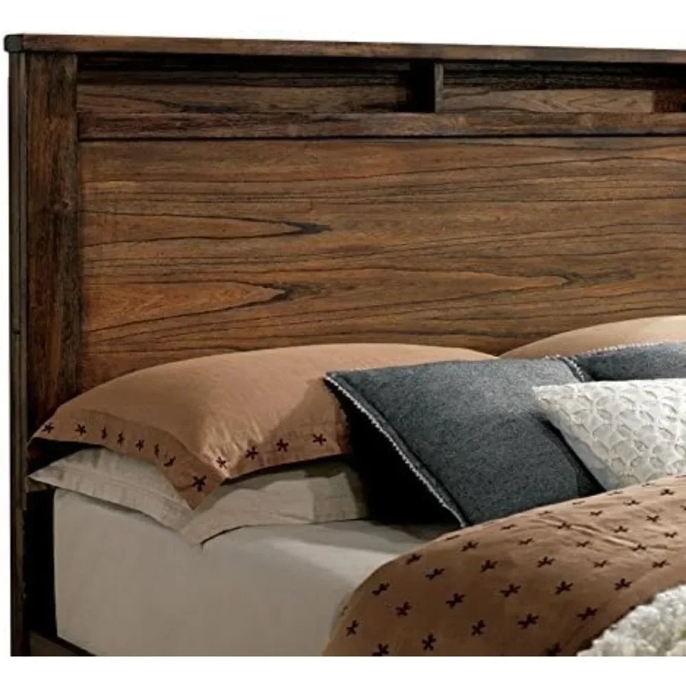 Traditional Oak Finish 6 Piece Bedroom Set Easy Assembly