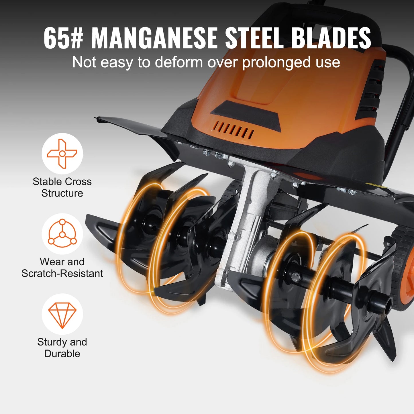 SucceBuy 12 Amp Electric Tiller Cultivator With Steel Mn Tines