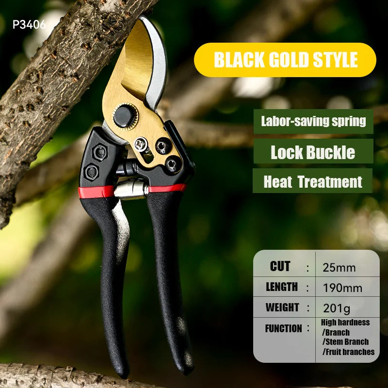 Garden Pruning Shears With SK5 Steel Blades Orchard Trimmer