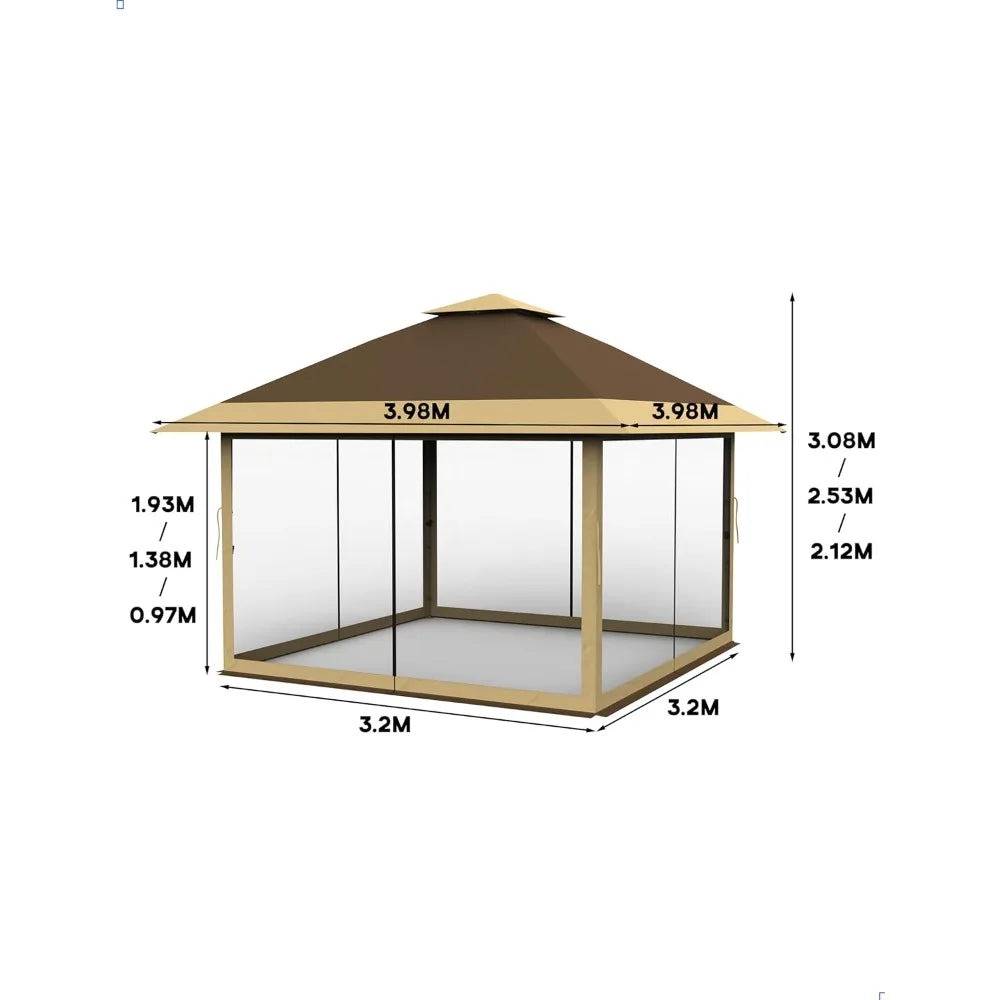 XIAOLANG Instant Pop Up Gazebo Shelter With Mosquito Netting