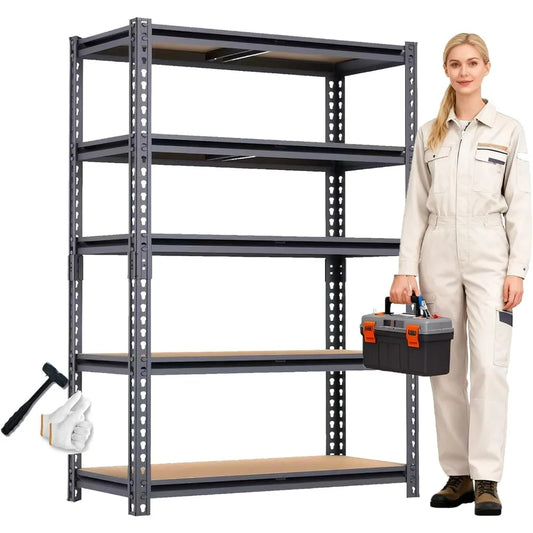 Heavy Duty Garage Shelving Rack 2400 LBS Metal Storage